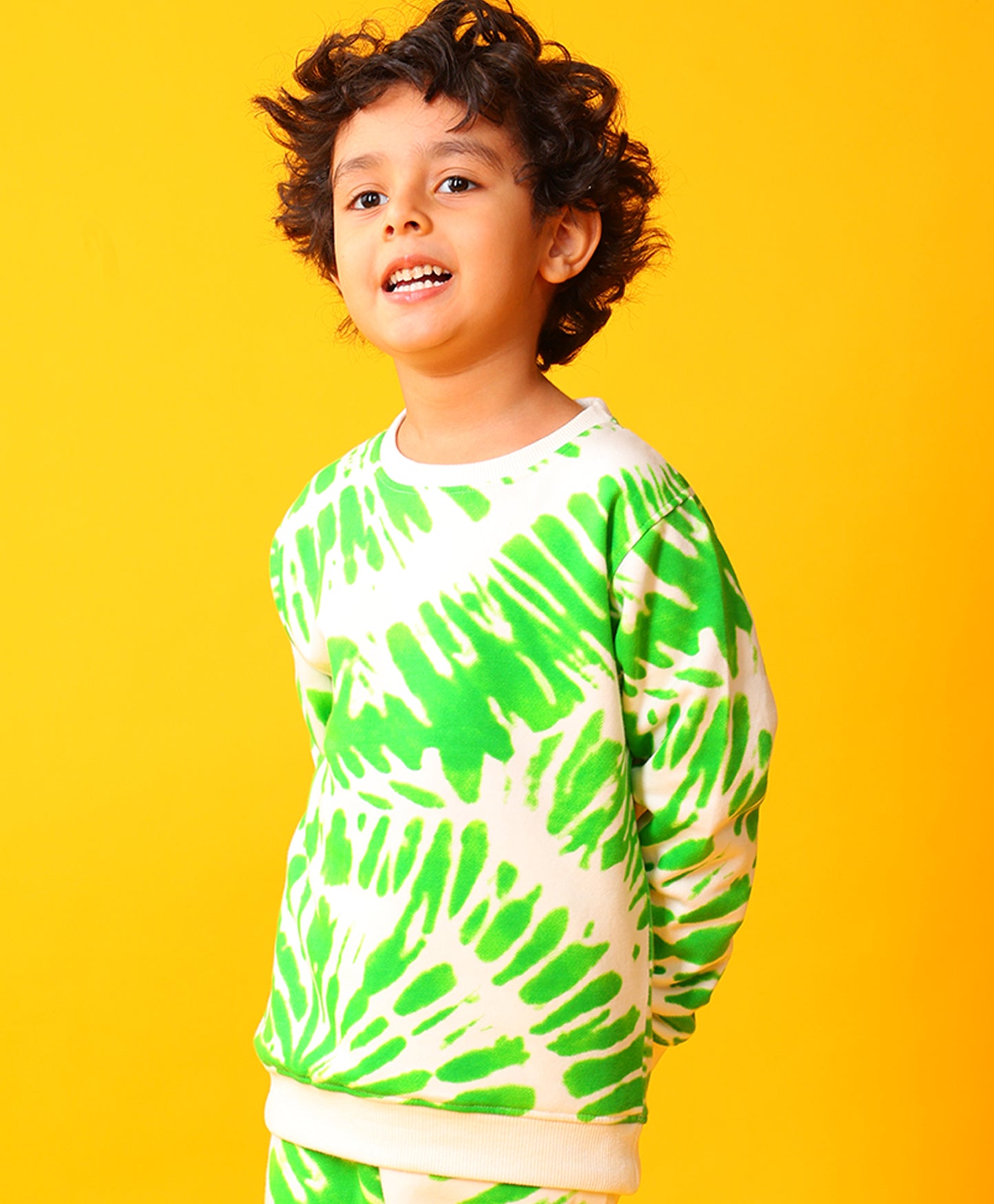 GREEN SWIRL BOYS FLEECE SWEATSHIRT - GREEN