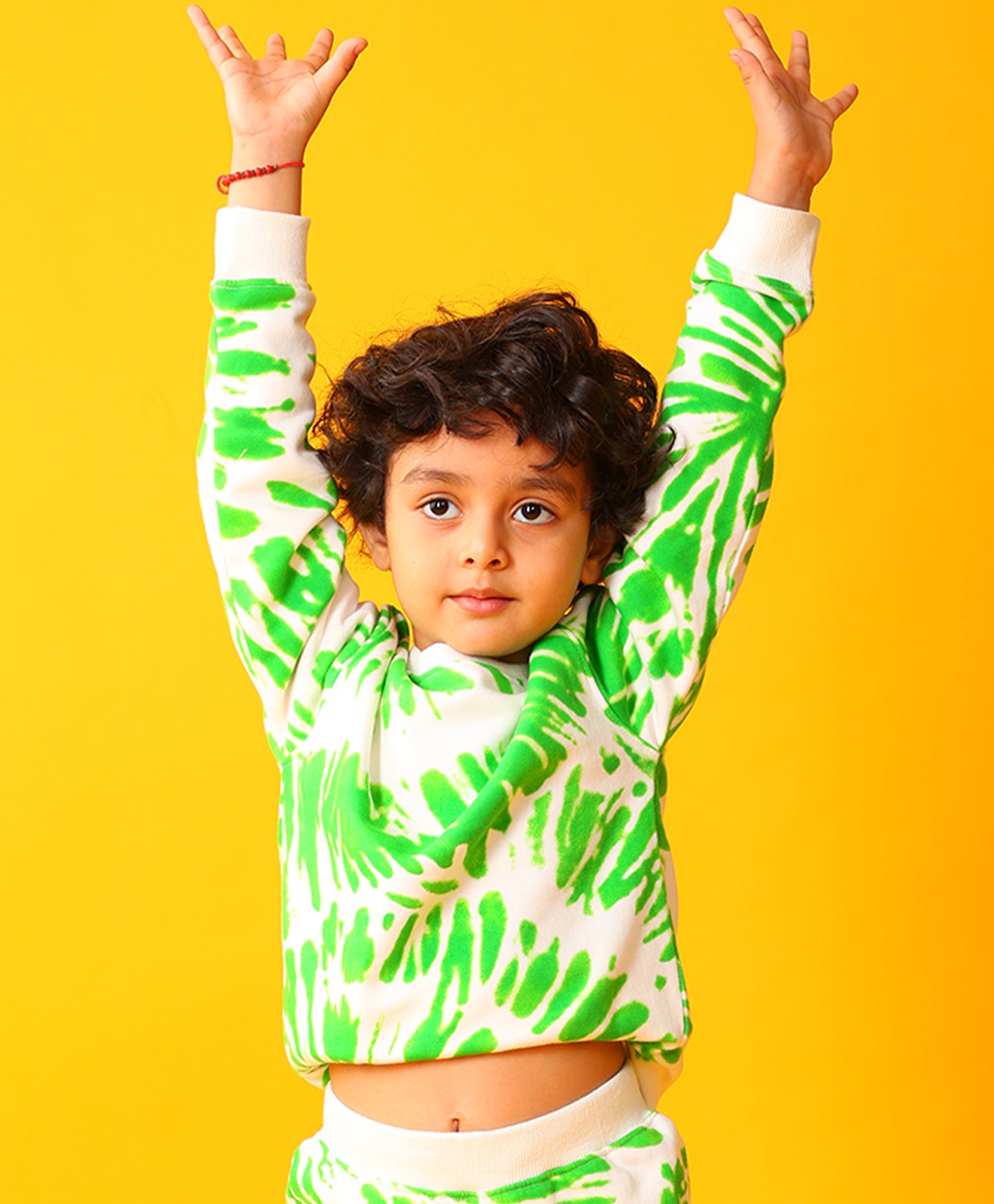 GREEN SWIRL BOYS FLEECE SWEATSHIRT - GREEN
