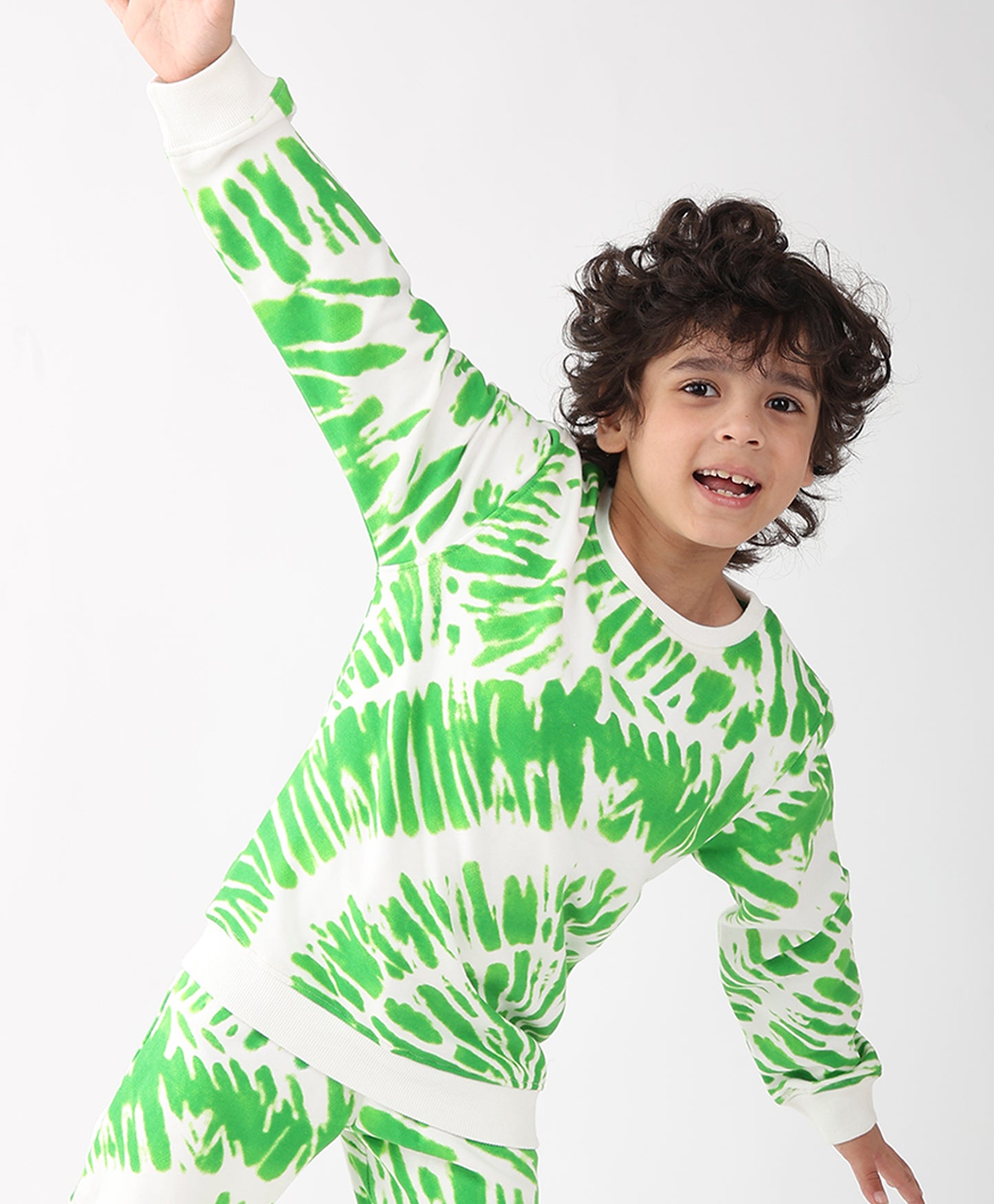 GREEN SWIRL BOYS FLEECE SWEATSHIRT - GREEN