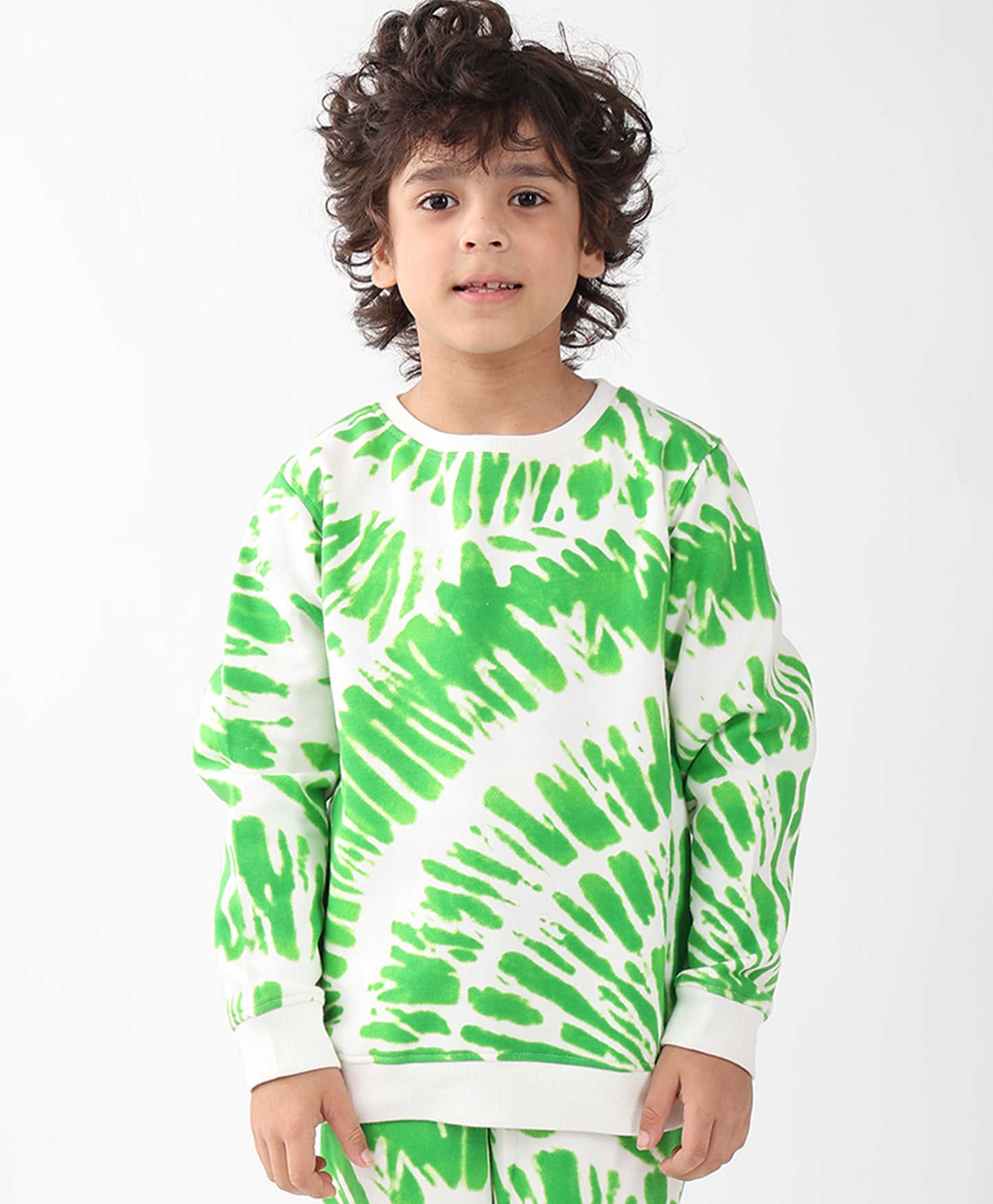 GREEN SWIRL BOYS FLEECE SWEATSHIRT - GREEN