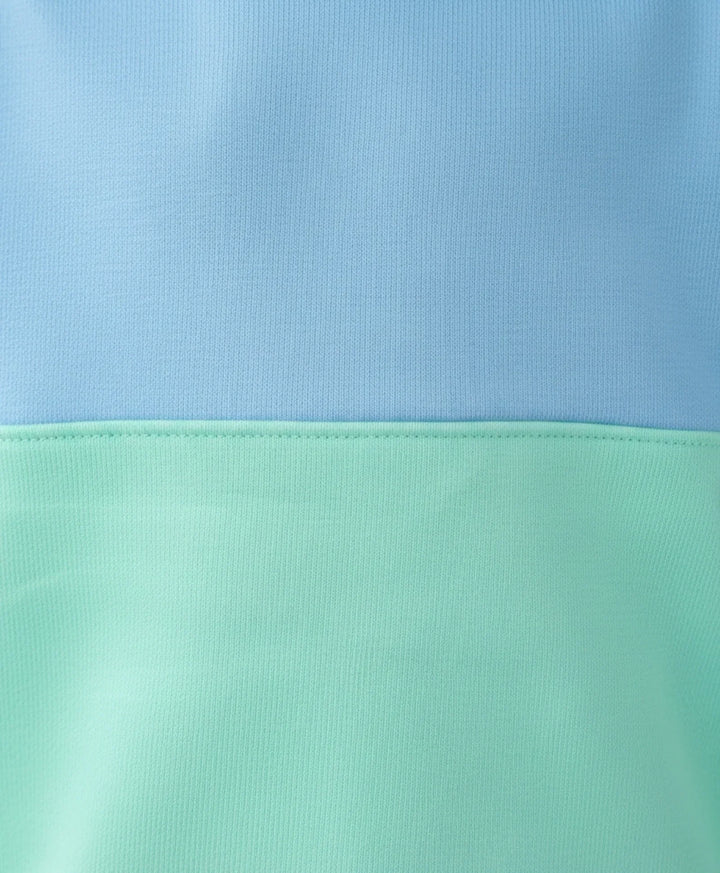 BLUE GREEN COLOR BLOCK BOYS FLEECE SWEATSHIRT - BLUE/GREEN - Anthrilo 