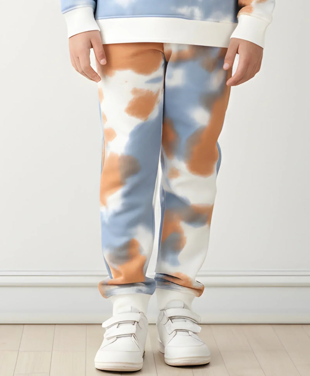 BLUE BROWN TIE DYE BOYS FLEECE JOGGER - BROWN - Anthrilo 