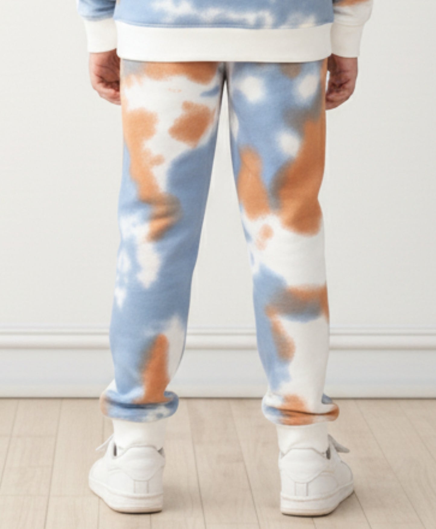 BLUE BROWN TIE DYE BOYS FLEECE JOGGER - BROWN