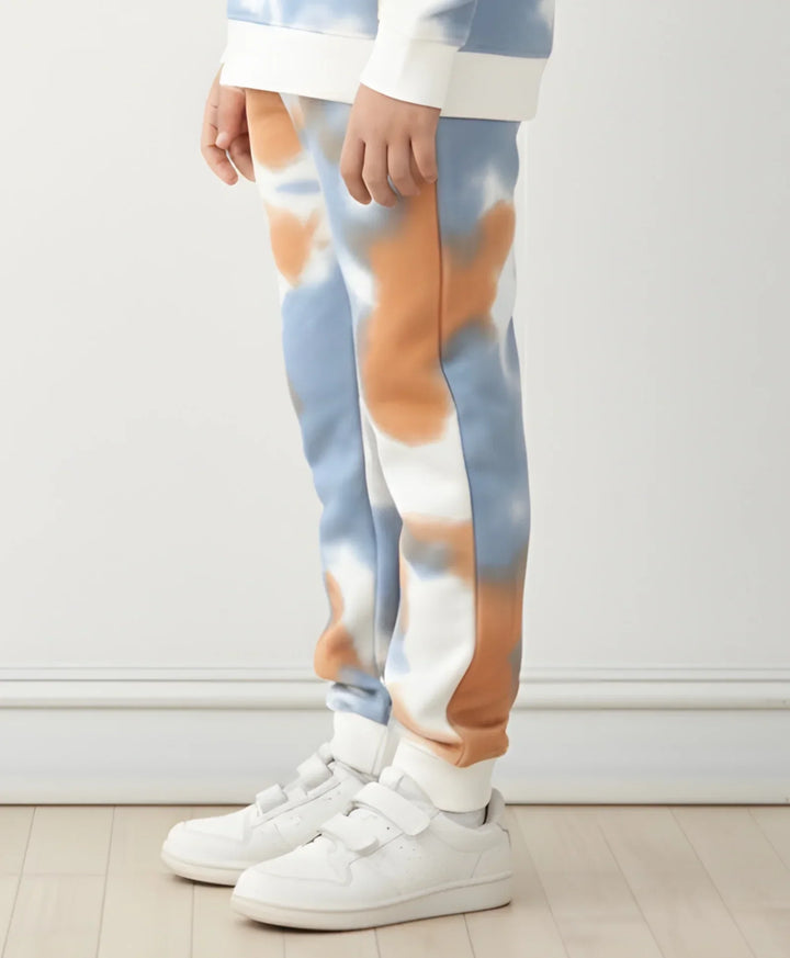BLUE BROWN TIE DYE BOYS FLEECE JOGGER - BROWN - Anthrilo 