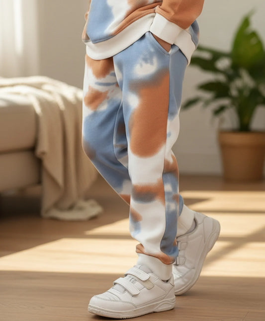 TIE DYE BROWN BOYS FLEECE JOGGER - BROWN