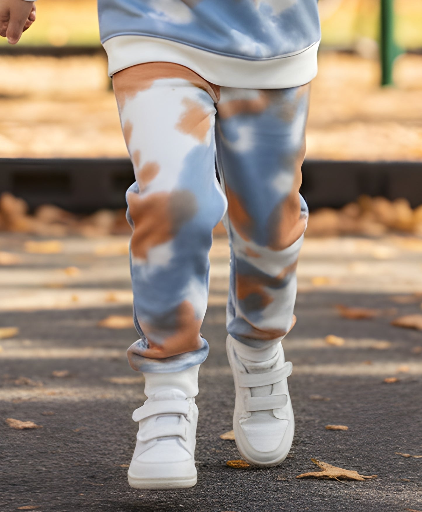 BLUE BROWN TIE DYE BOYS FLEECE JOGGER - BROWN