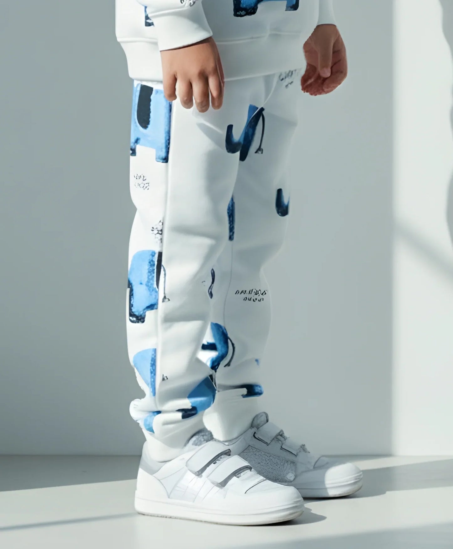 ELEPHANT SFARI BOYS FLEECE JOGGER - WHITE