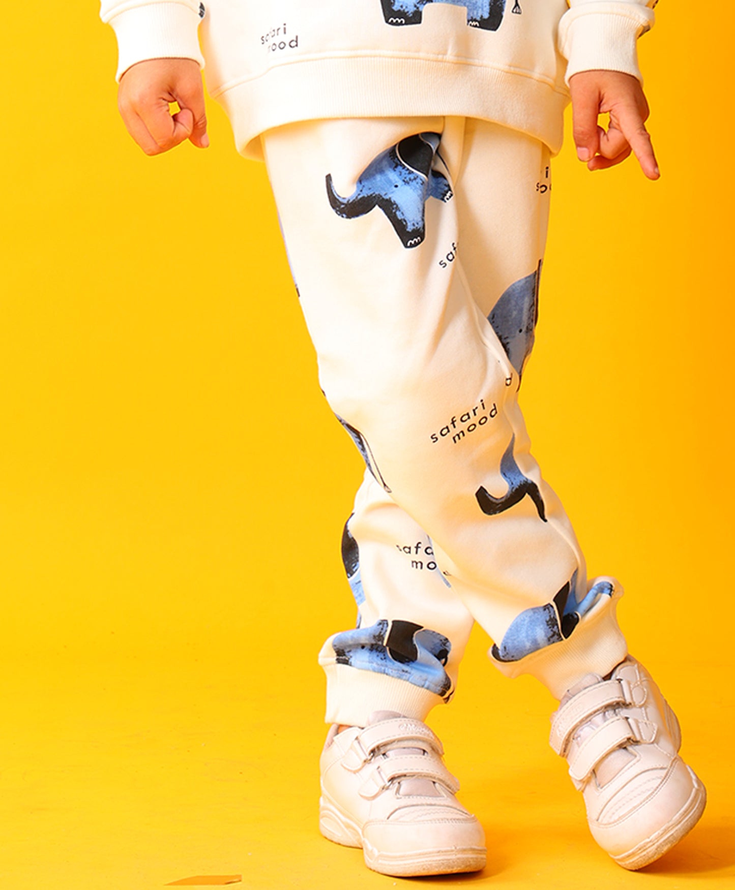 ELEPHANT SFARI BOYS FLEECE JOGGER - WHITE
