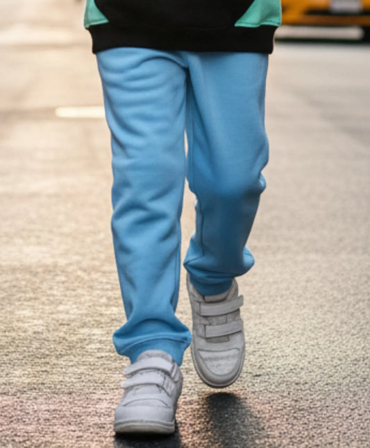 BLUE FLEECE BOYS JOGGER - BLUE