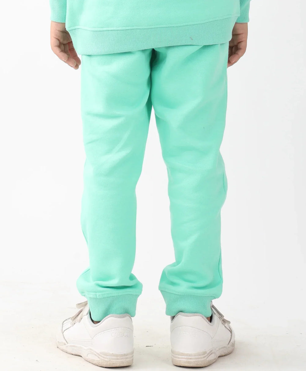 GREEN FLEECE GIRLS JOGGER - GREEN - Anthrilo 