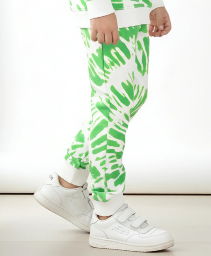 GREEN SWIRL BOYS FLEECE JOGGER - GREEN