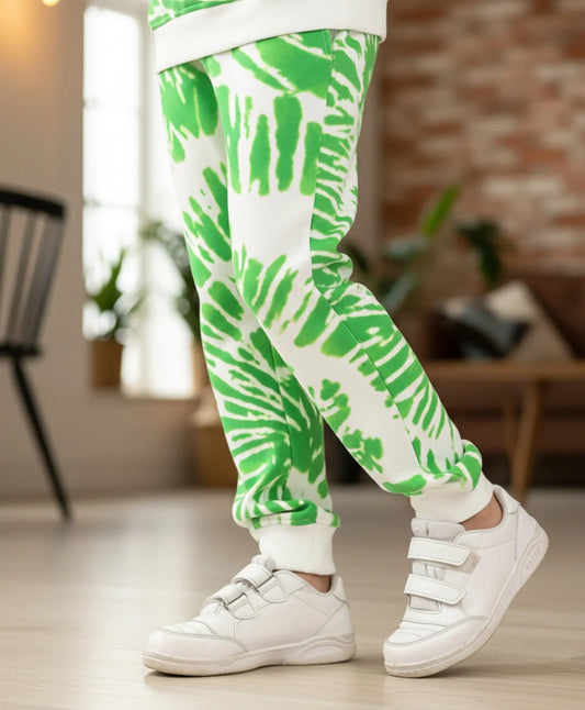 GREEN SWIRL BOYS FLEECE JOGGER - GREEN