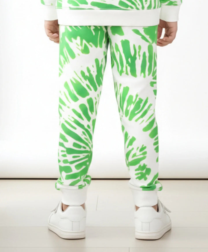 GREEN SWIRL BOYS FLEECE JOGGER - GREEN