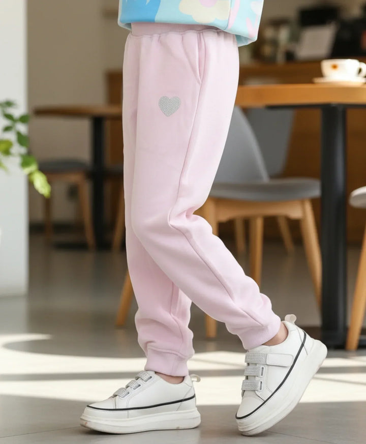 PINK WARM GIRLS FLEECE JOGGER - PINK - Anthrilo 