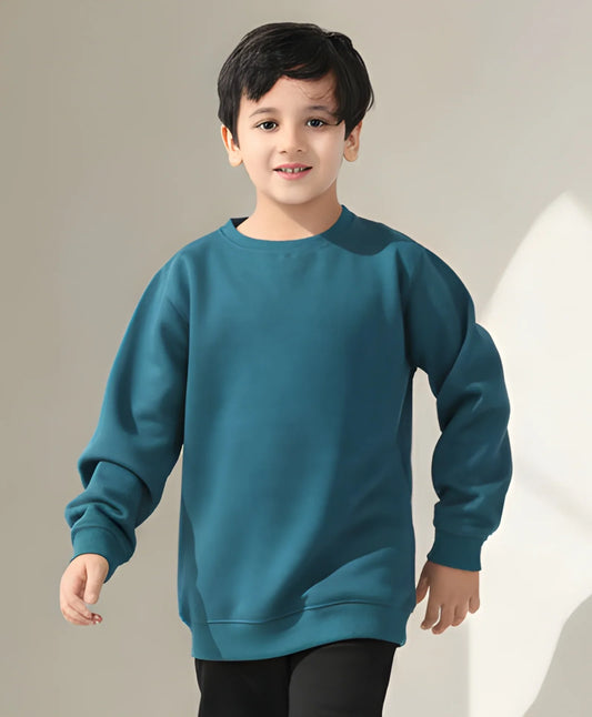 TEAL COLOR BOYS FLEECE SWEATSHIRT - TEAL