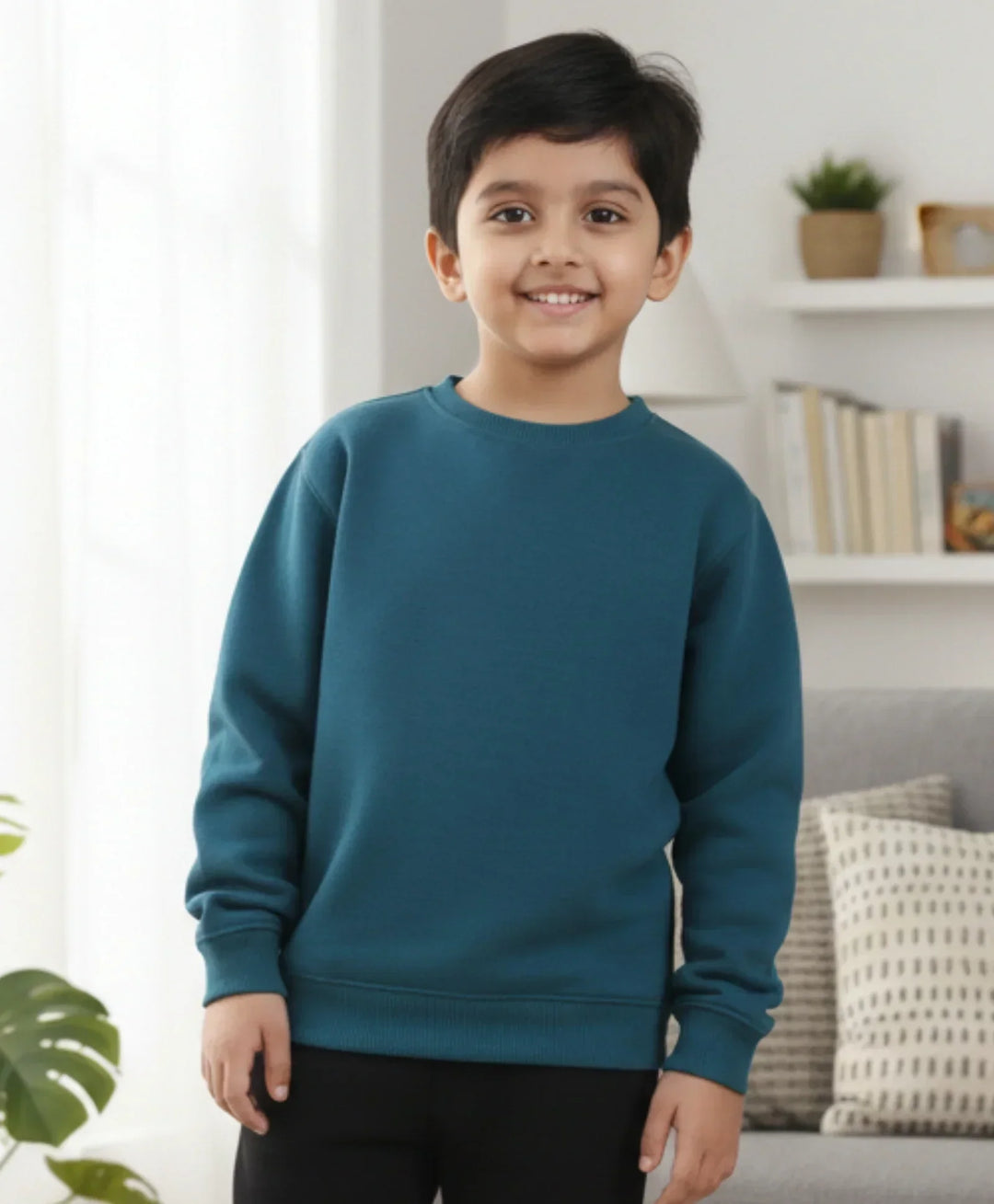 TEAL COLOR BOYS FLEECE SWEATSHIRT - TEAL