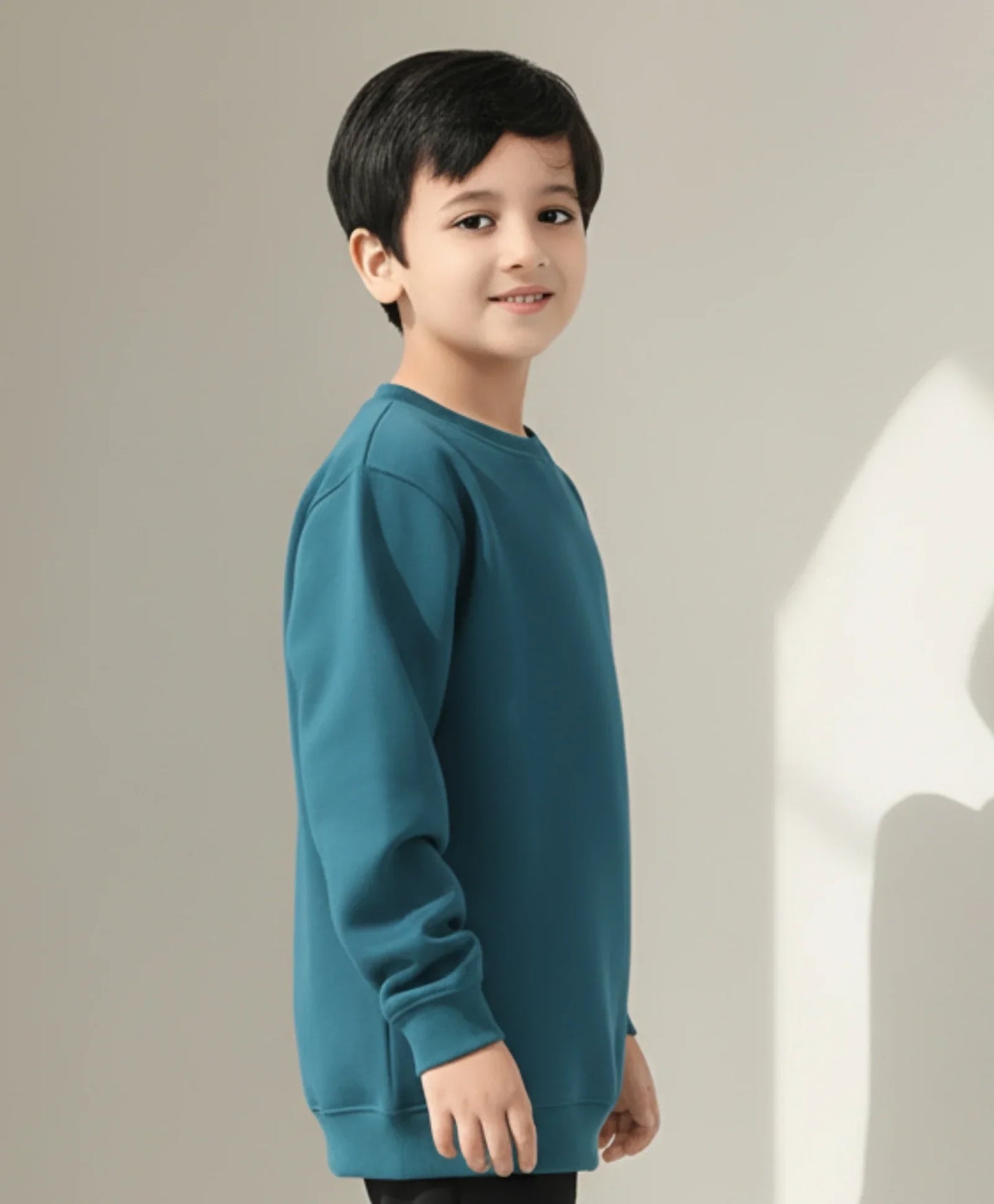 TEAL COLOR BOYS FLEECE SWEATSHIRT - TEAL