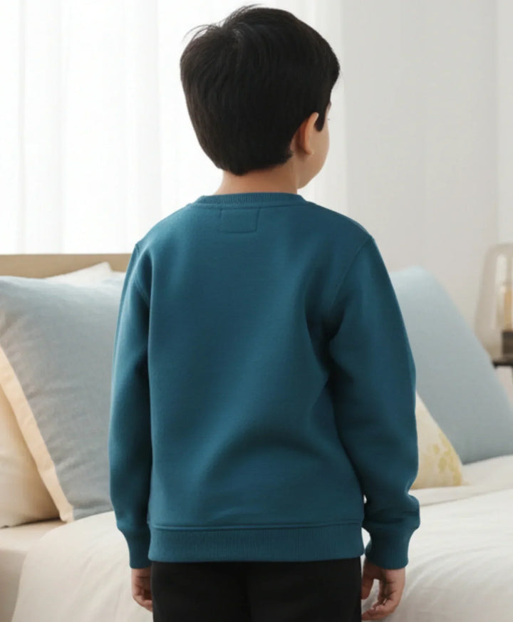 TEAL COLOR BOYS FLEECE SWEATSHIRT - TEAL