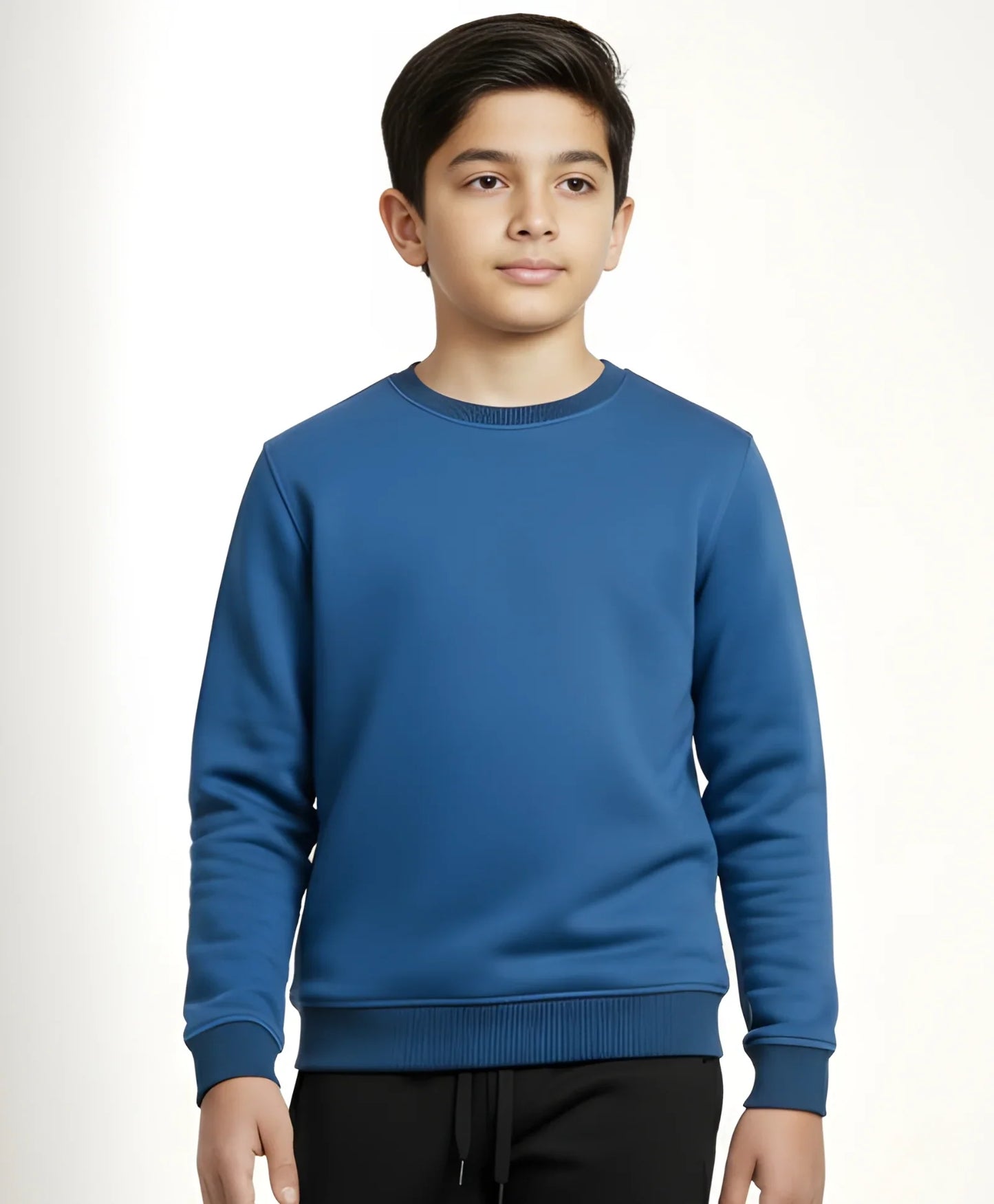 BLUE MELANGE BOYS FLEECE SWEATSHIRT - BLUE