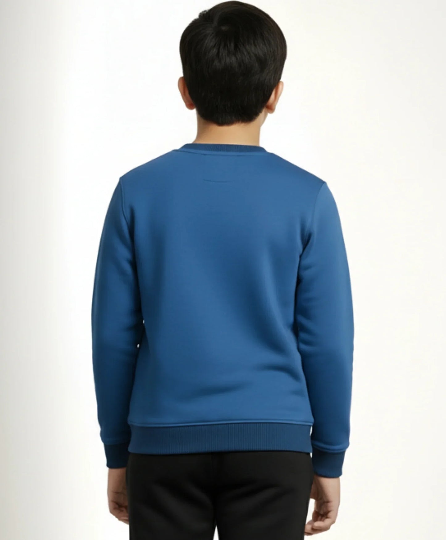 BLUE MELANGE BOYS FLEECE SWEATSHIRT - BLUE