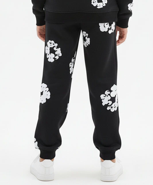 POP BLACK & WHITE BOYS FLEECE WINTER JOGGER - BLACK