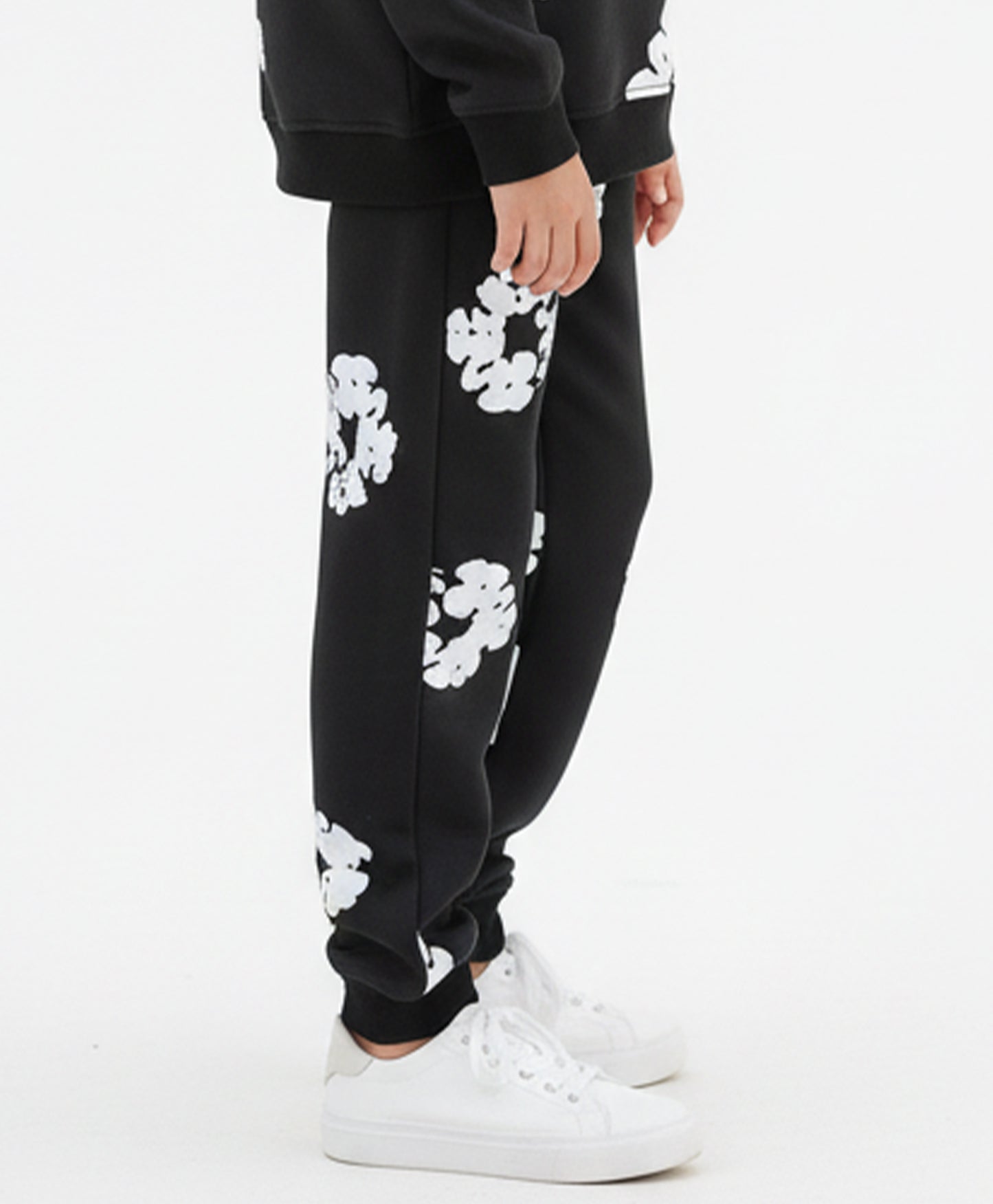 POP BLACK & WHITE BOYS FLEECE WINTER JOGGER - BLACK