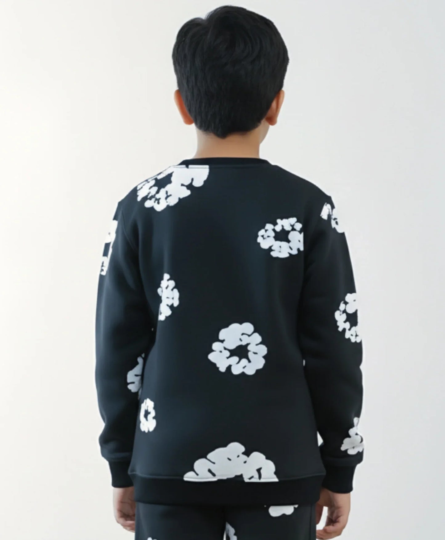 POP BLACK & WHITE BOYS FLEECE SWEATSHIRT - BLACK