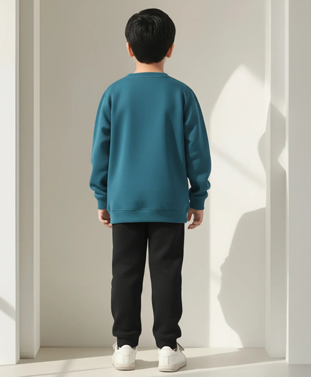 TEAL BOYS SWEATSHIRT BLACK FLEECE JOGGER SET - TEAL/BLACK