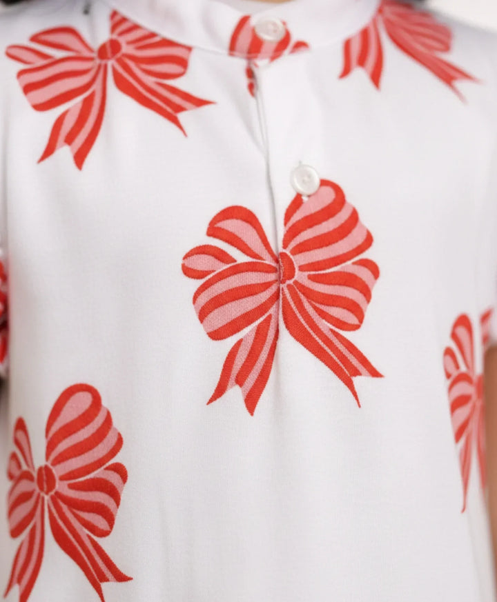 BOW PINK FRILL SUMMER DRESS - OFF WHITE - Anthrilo 