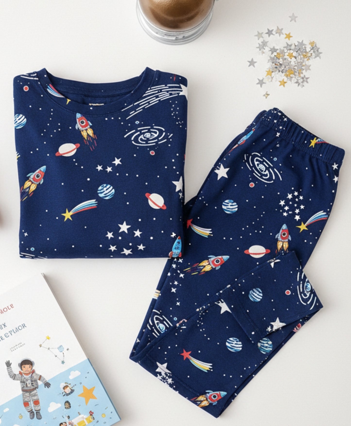 SOLAR SYSTEM DREAMS LONG SLEEVES PYJAMA SET - BLUE