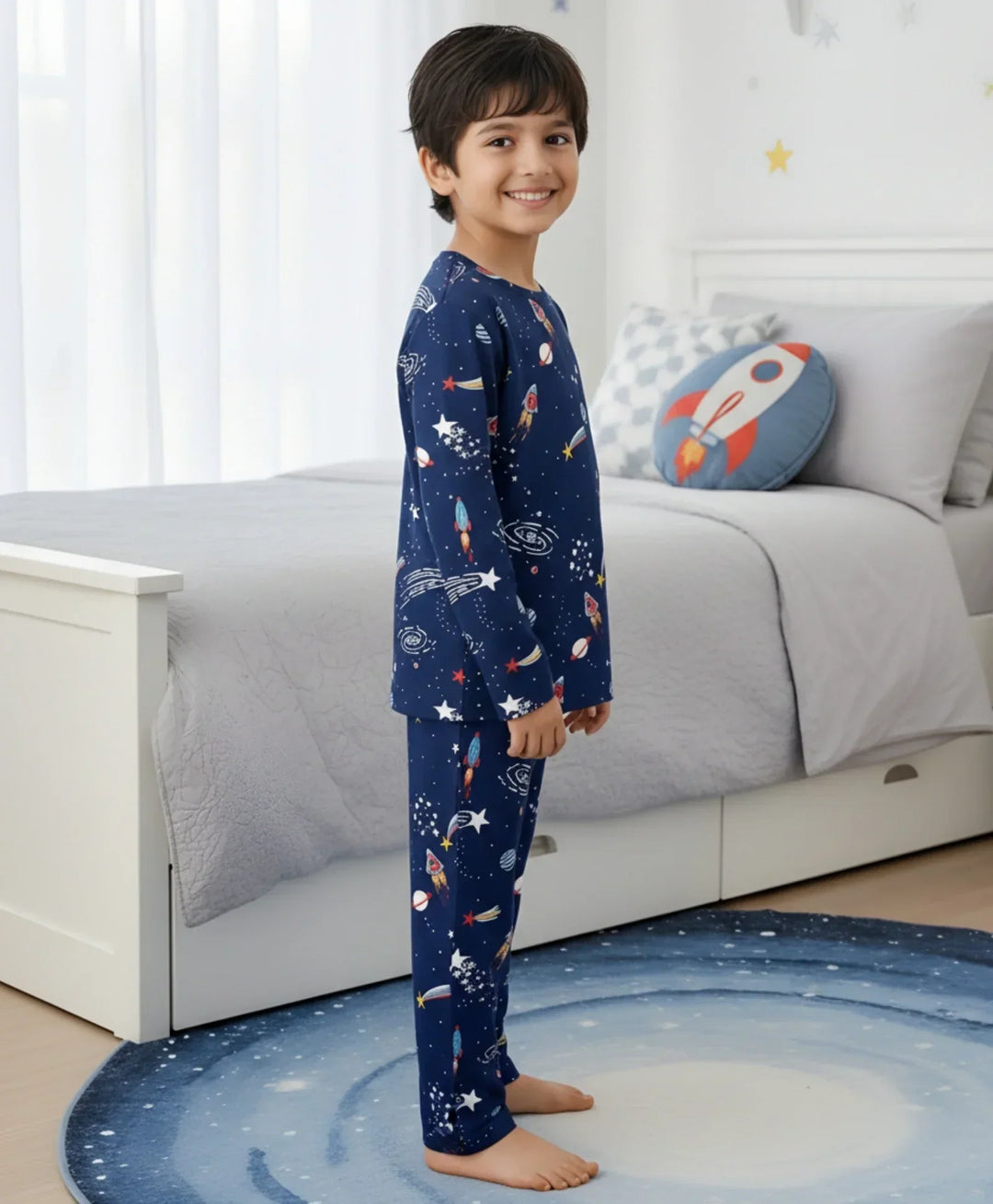 SOLAR SYSTEM DREAMS LONG SLEEVES PYJAMA SET - BLUE - Anthrilo 