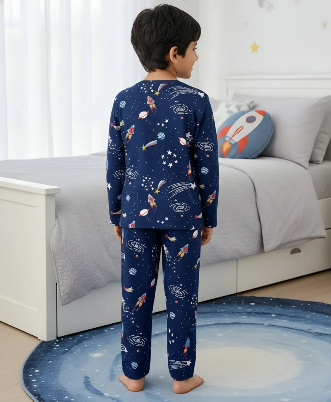 SOLAR SYSTEM DREAMS LONG SLEEVES PYJAMA SET - BLUE - Anthrilo 