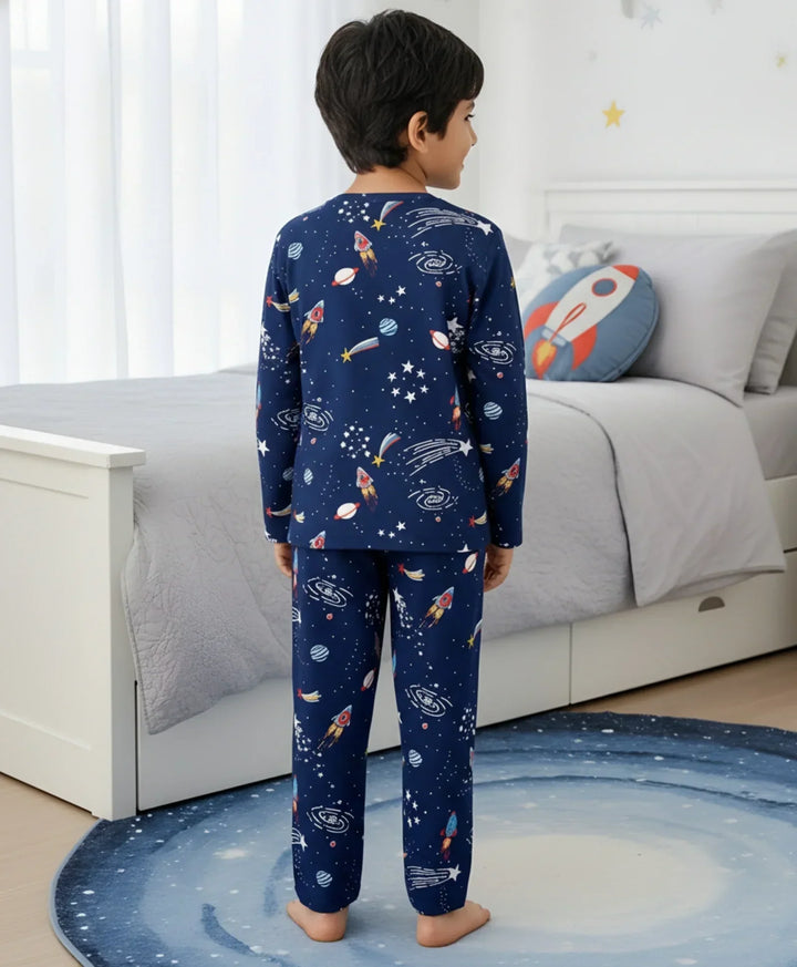 SOLAR SYSTEM DREAMS LONG SLEEVES PYJAMA SET - BLUE - Anthrilo 