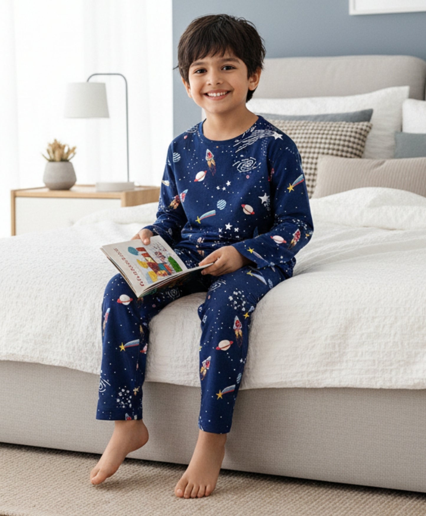 SOLAR SYSTEM DREAMS LONG SLEEVES PYJAMA SET - BLUE