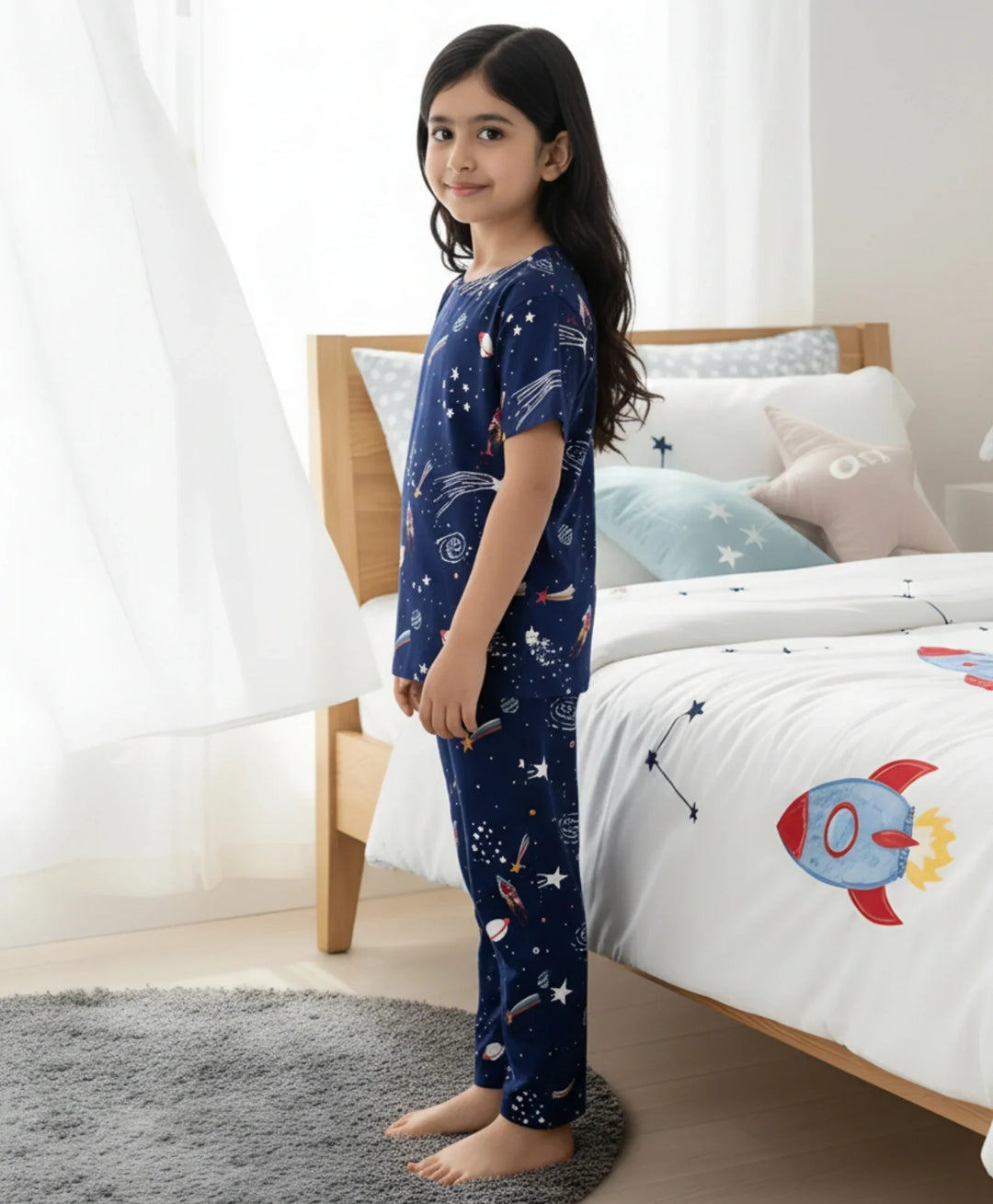Solar Dreams Short Sleeve Pyjama Set - Blue