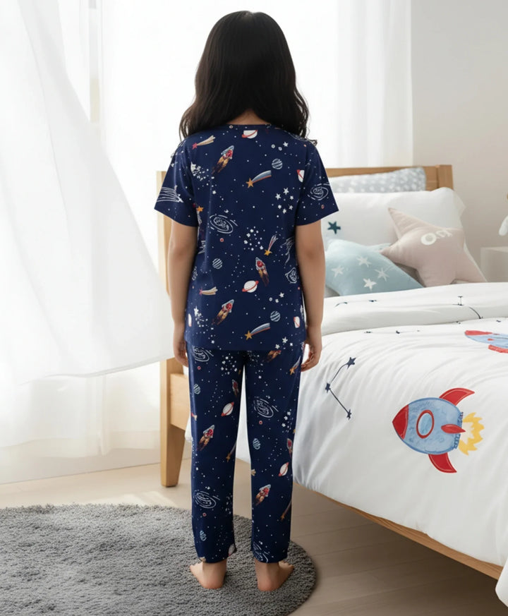 Solar Dreams Short Sleeve Pyjama Set - Blue