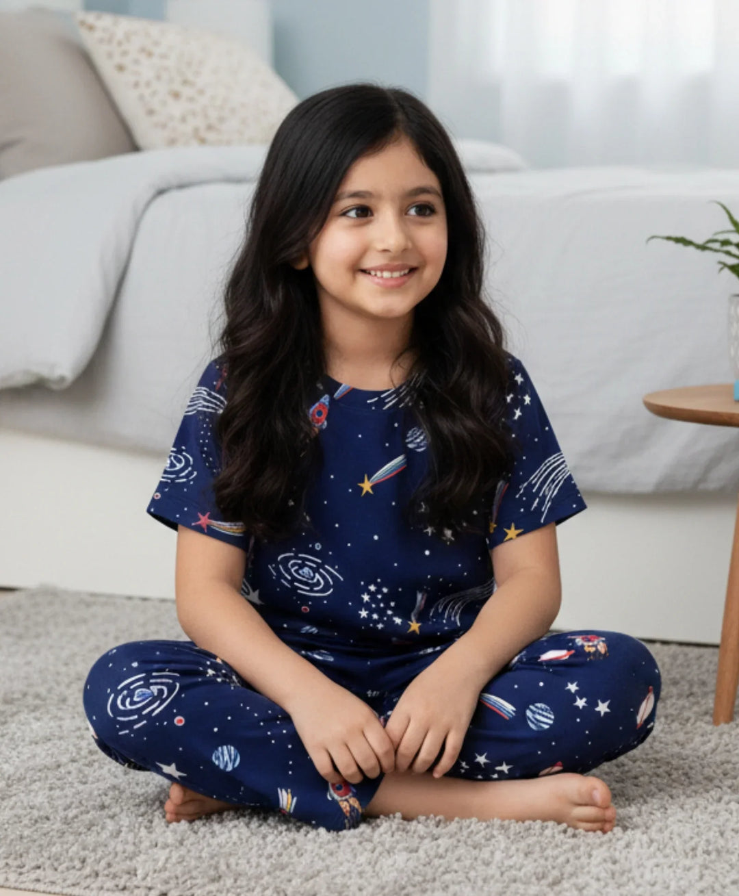 Solar Dreams Short Sleeve Pyjama Set - Blue