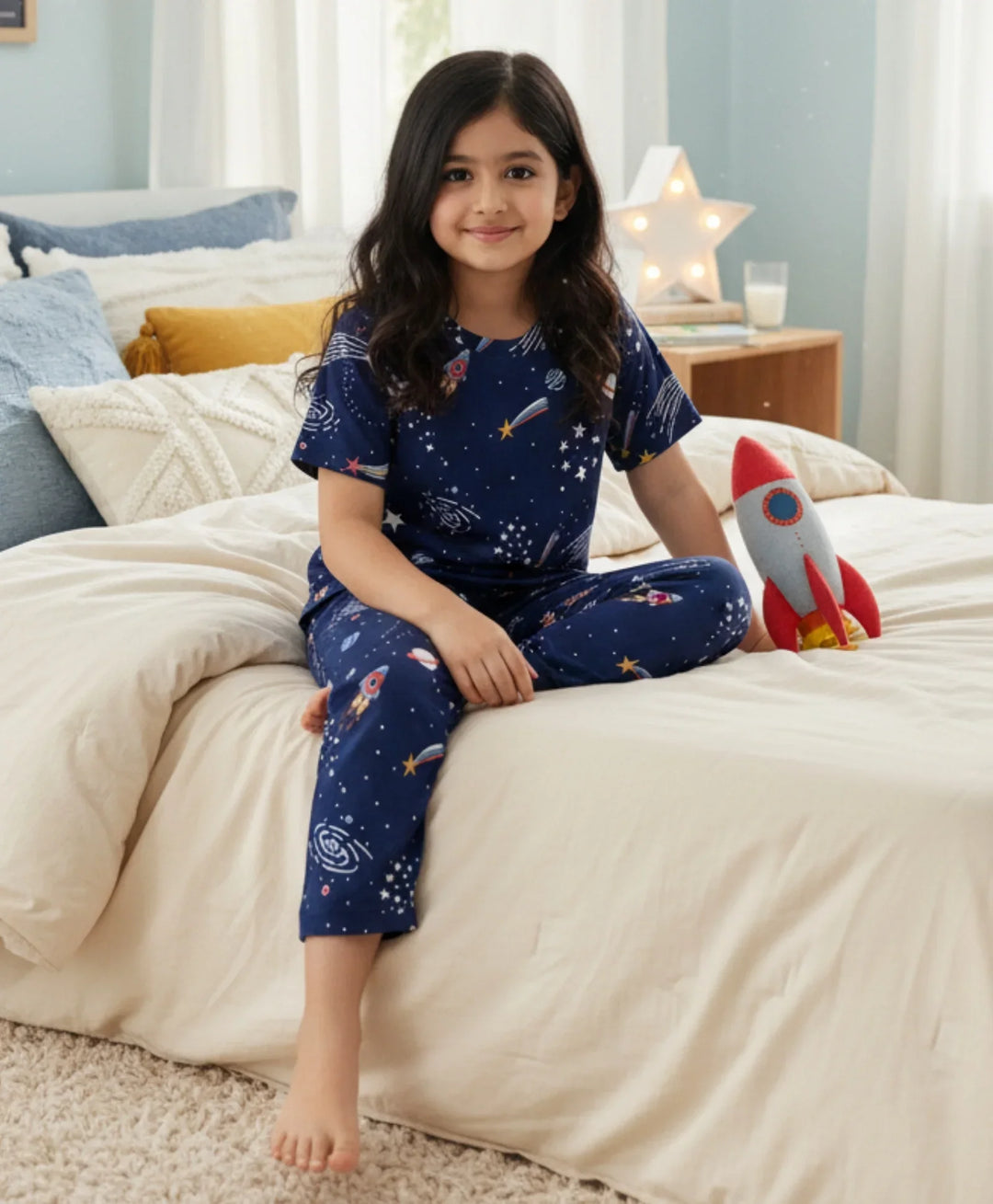 Solar Dreams Short Sleeve Pyjama Set - Blue