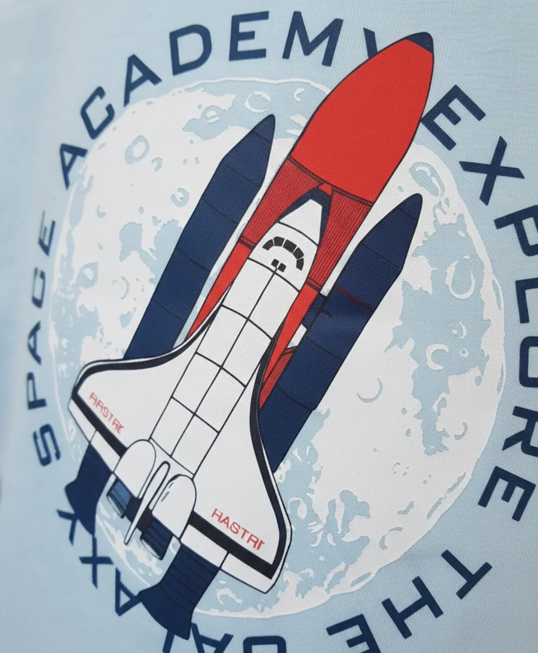 SPACE ROCKET PRINT BOYS LONG SLEEVE T-SHIRT - SKY - Anthrilo 