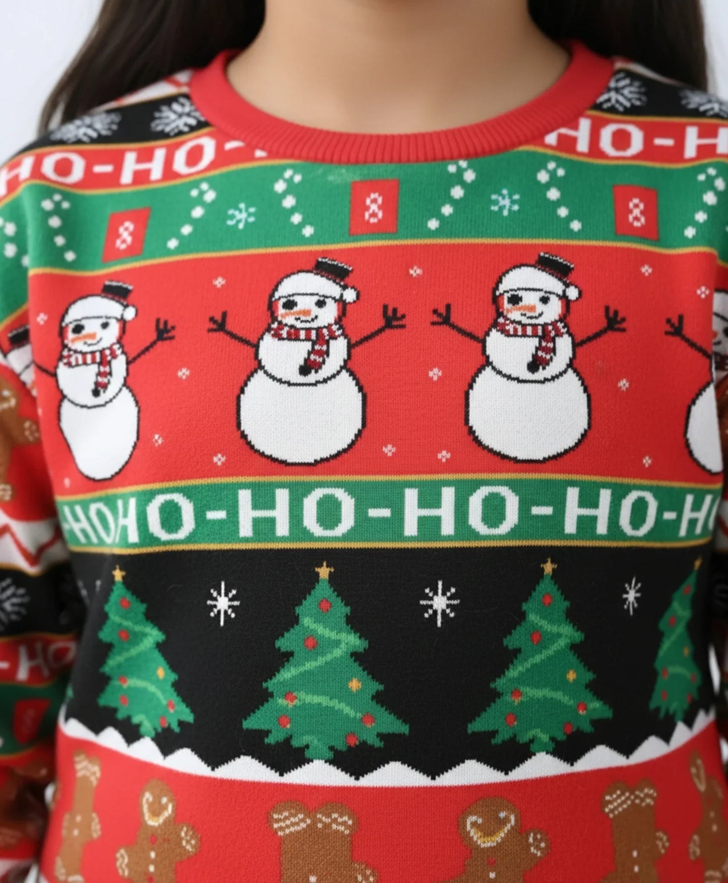 CHRISTMAS PRINT GIRLS FLEECE SWEATSHIRT JOGGER SET - RED