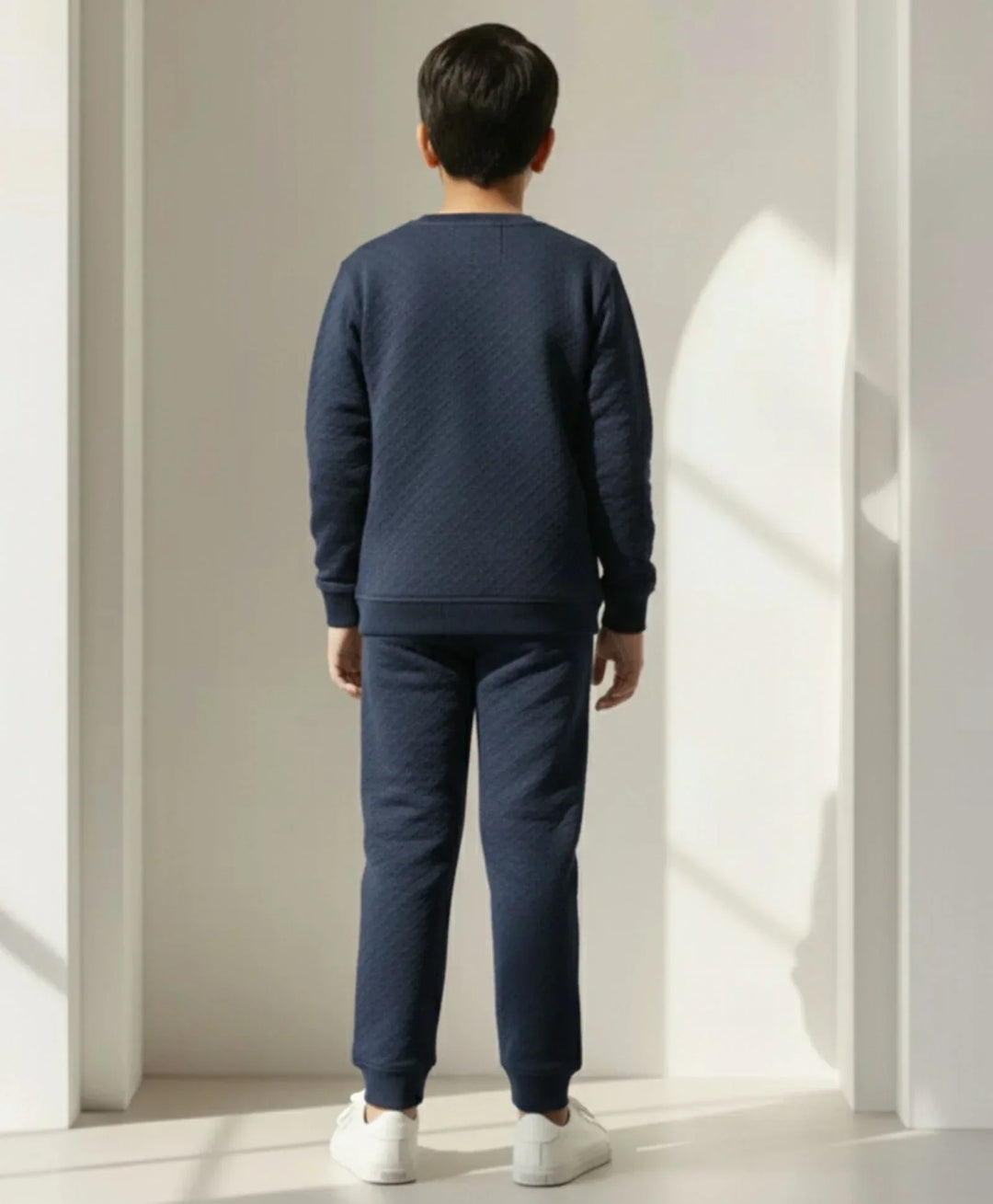 MINIMAL ESSENTIALS FLEECE SWEATSHIRT JOGGER SET - NAVY - Anthrilo 