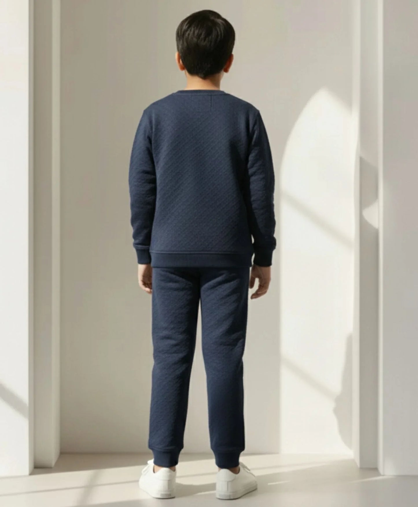 MINIMAL ESSENTIALS FLEECE SWEATSHIRT JOGGER SET - NAVY