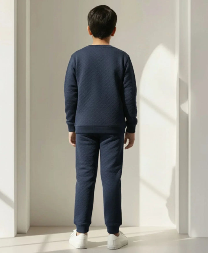 MINIMAL ESSENTIALS FLEECE SWEATSHIRT JOGGER SET - NAVY - Anthrilo 