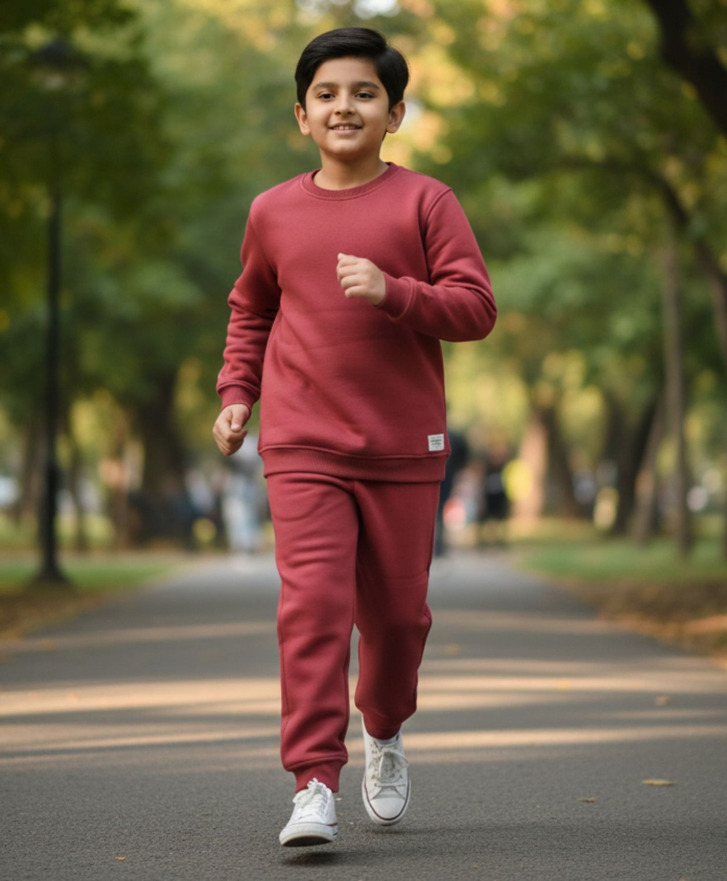 BEYOND BASIC FLEECE SWEATSHIRT JOGGER SET- WINE