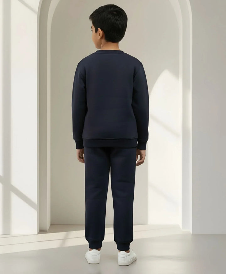 UNBOUND ESSENTIALS FLEECE SWEATSHIRT JOGGER SET - NAVY - Anthrilo 