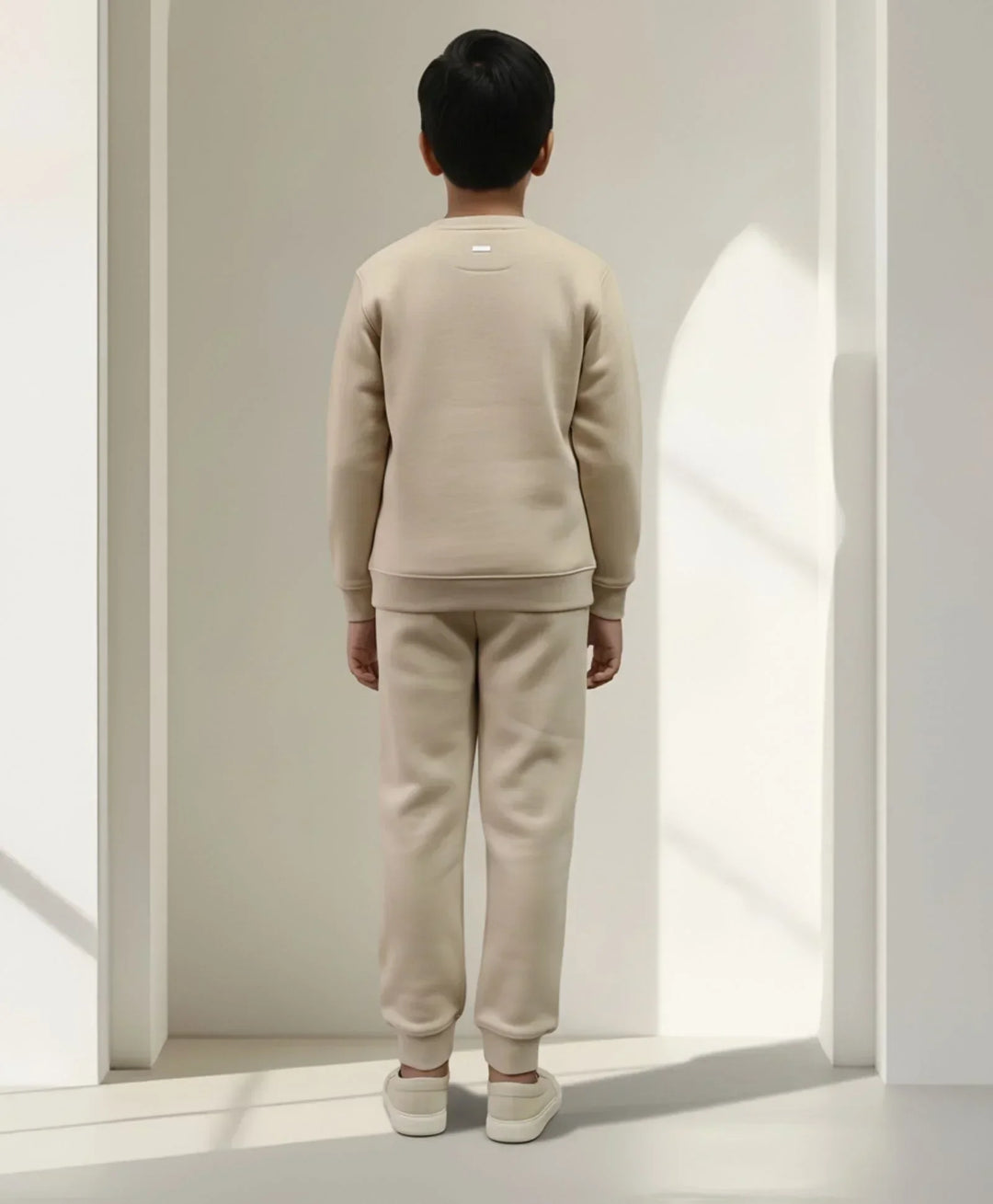 NEW ESSENTIALS FLEECE SWEATSHIRT JOGGER SET - BEIGE - Anthrilo 