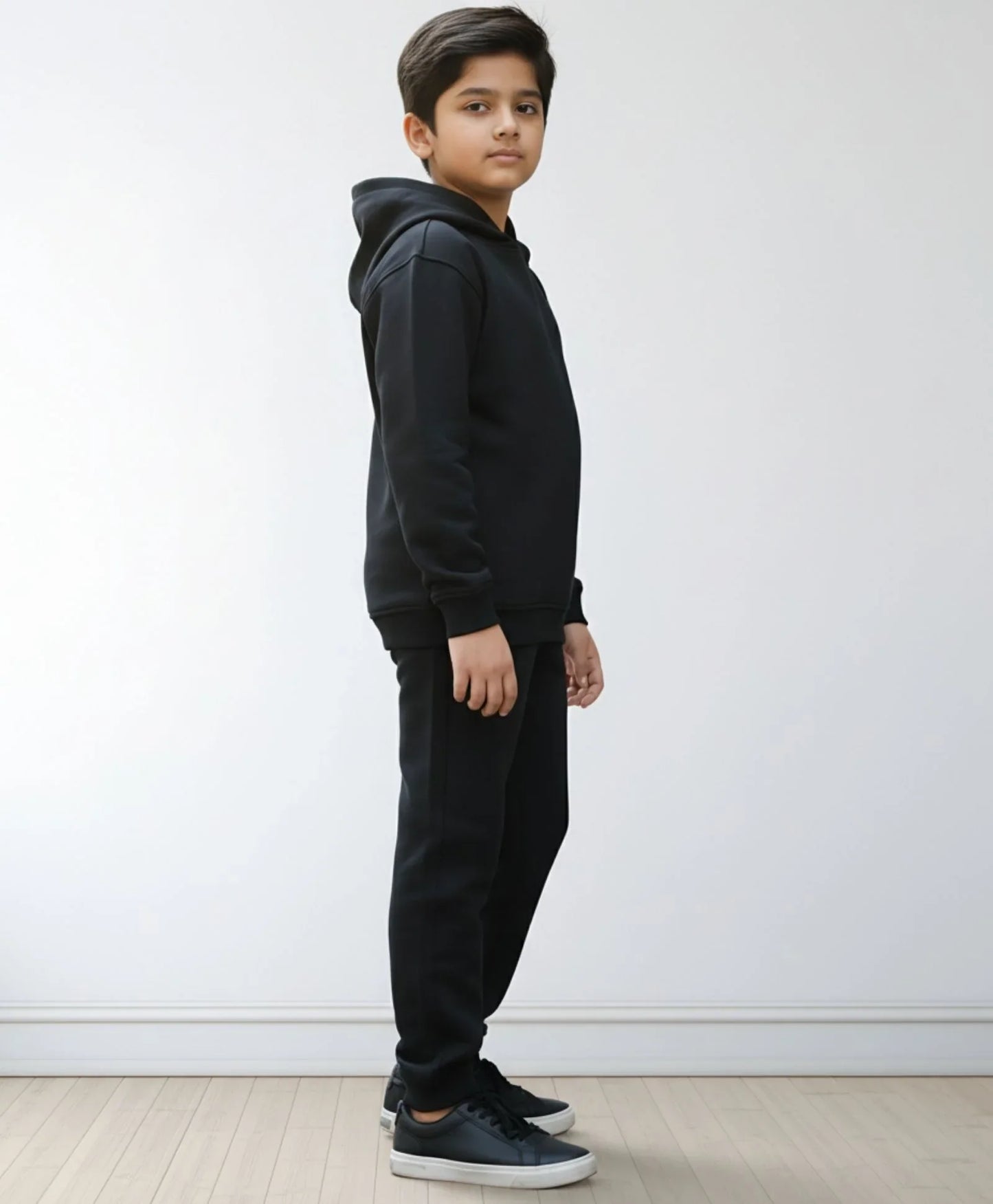 REBEL ESSENTIALS FLEECE HOODIE JOGGER SET - BLACK