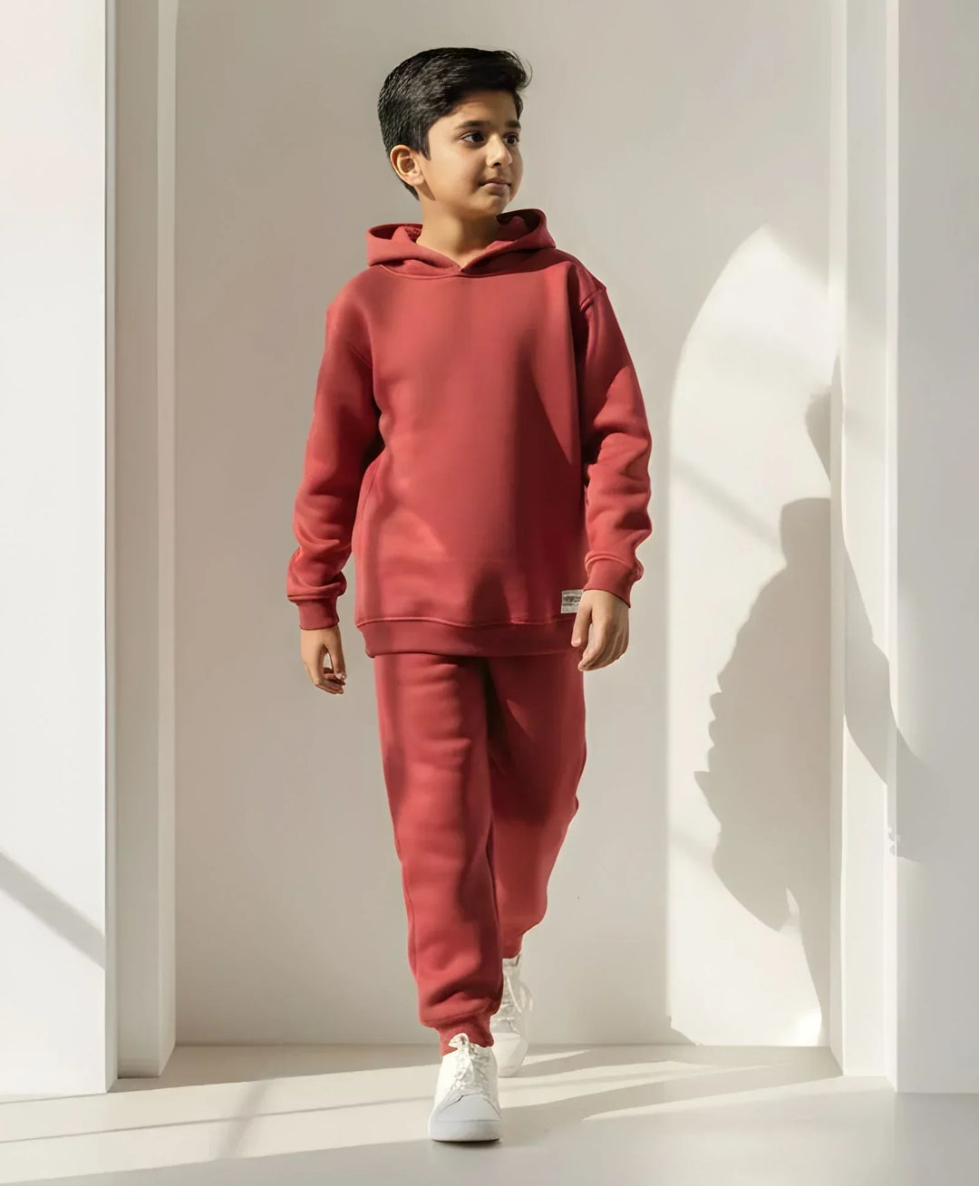 BEYOND BASIC FLEECE HOODIE JOGGER SET - WINE
