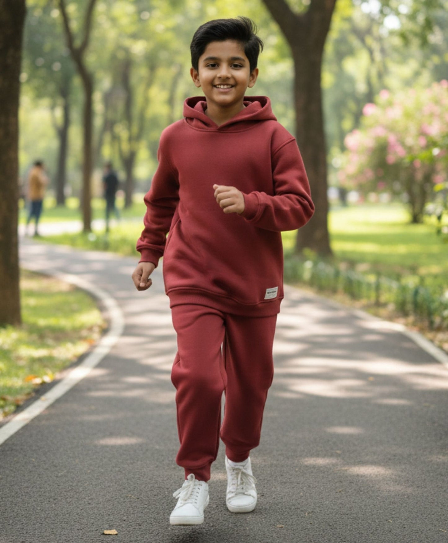 BEYOND BASIC FLEECE HOODIE JOGGER SET - WINE