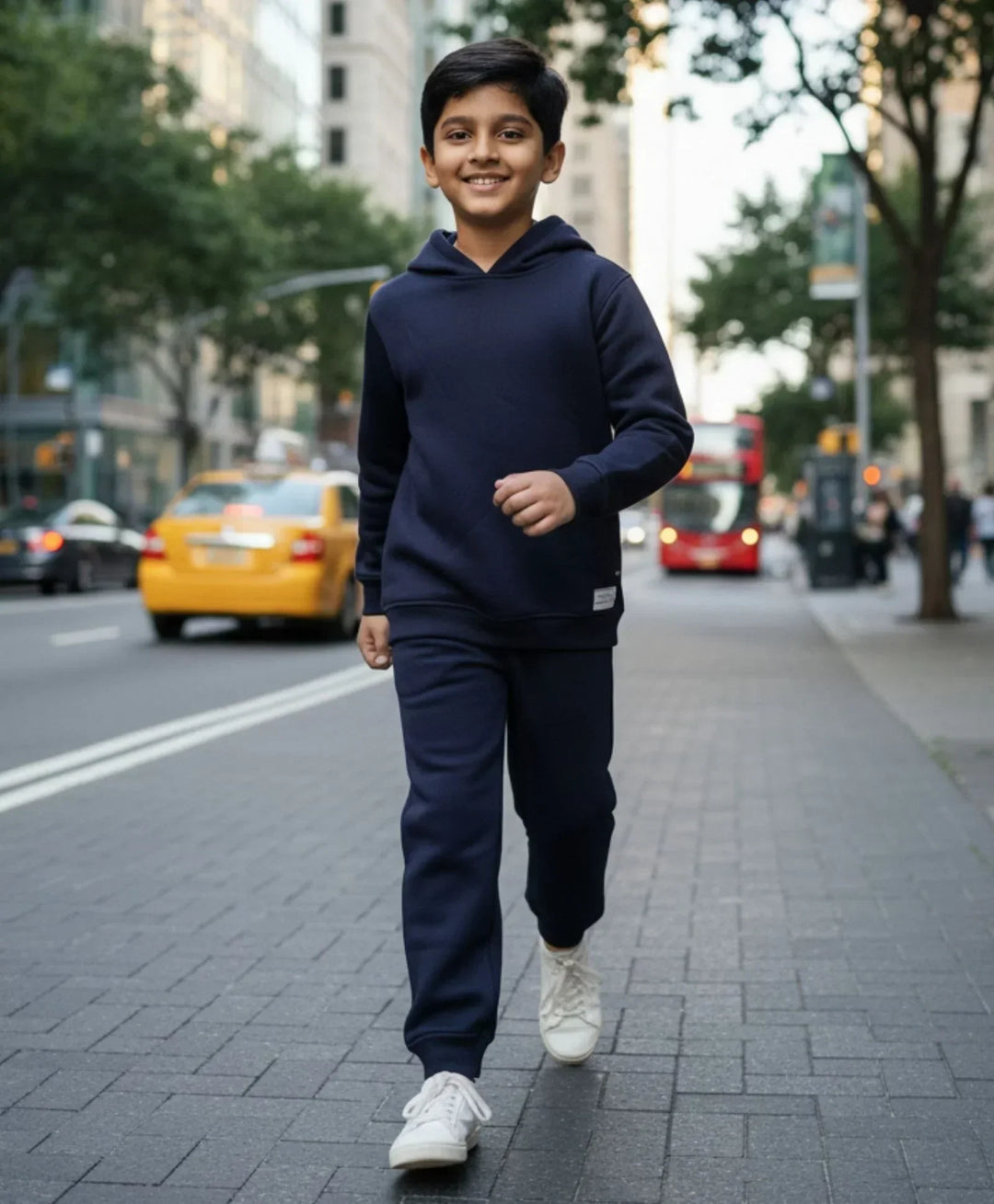 UNBOUND ESSENTIALS FLEECE HOODIE JOGGER SET - NAVY - Anthrilo 